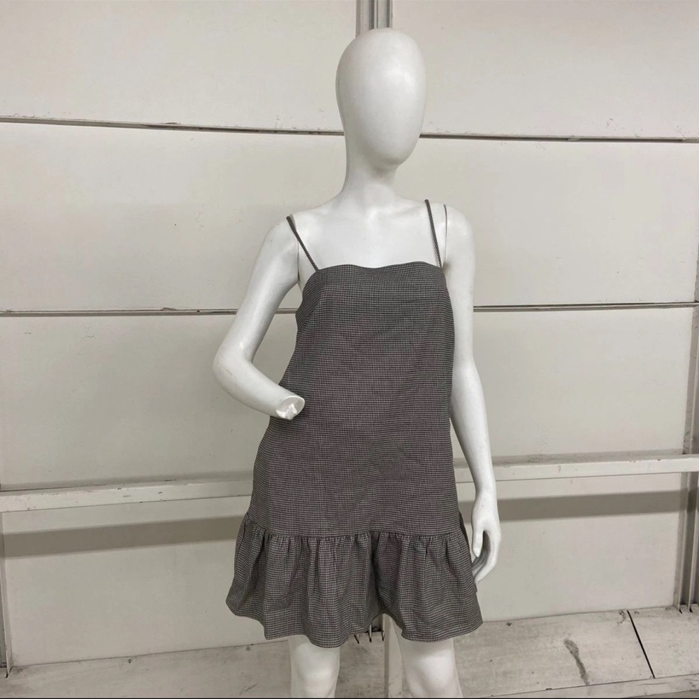 ANTHROPOLOGIE Square-Neck Shift Mini Dress Women's Size S Black/White 158.00